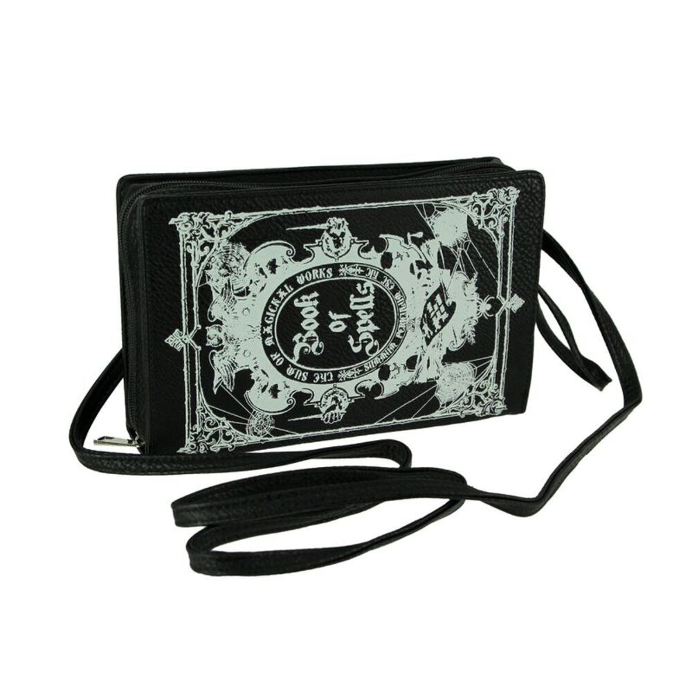 Black and White Glow in the Dark Book of Spells Purse/Writlet